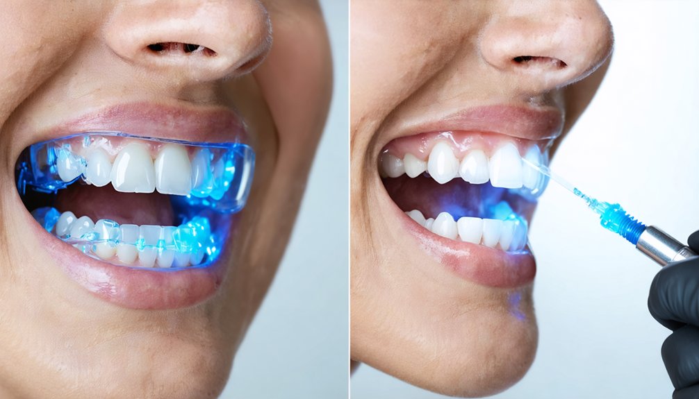 professional vs at home whitening