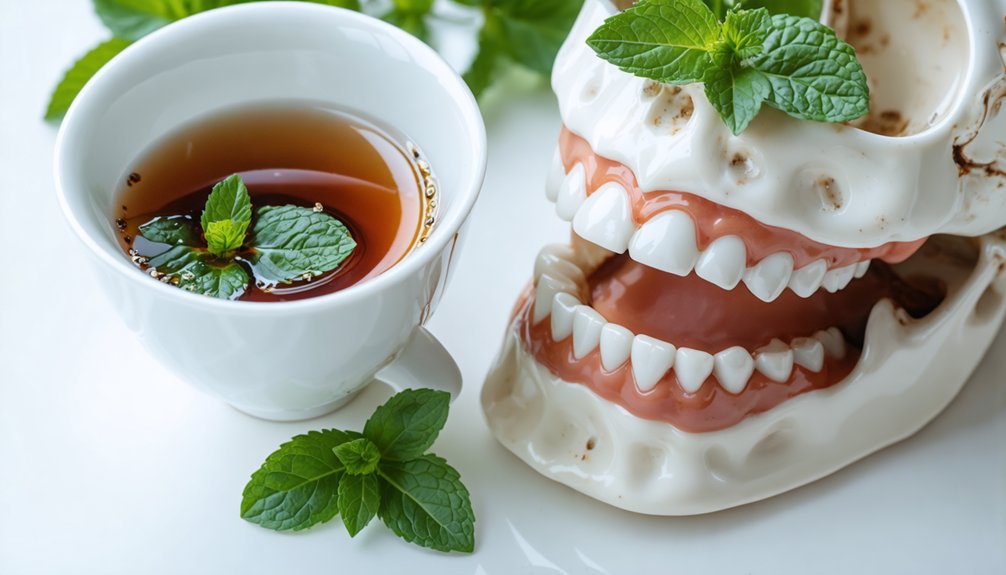 mint tea stains tooth enamel