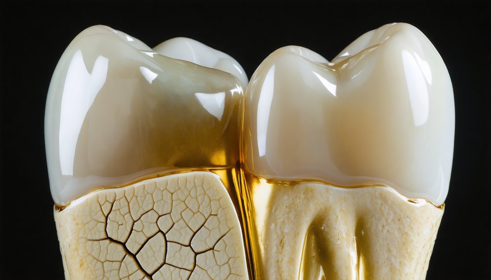 tooth enamel thinning and yellowing