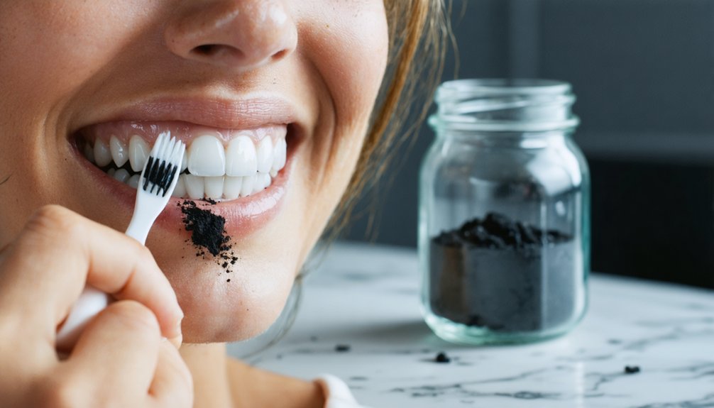 whiten teeth with charcoal powder