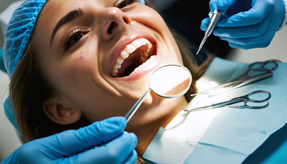 seek dentist for dark spots