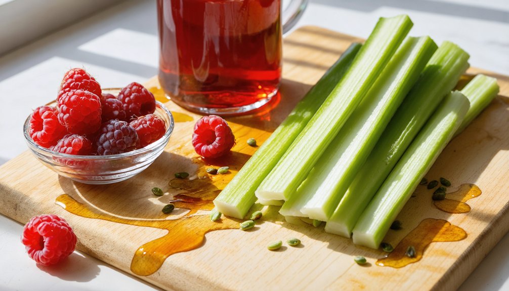 veggies scrub raspberry stains