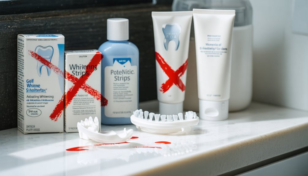 avoid whitening products during treatment
