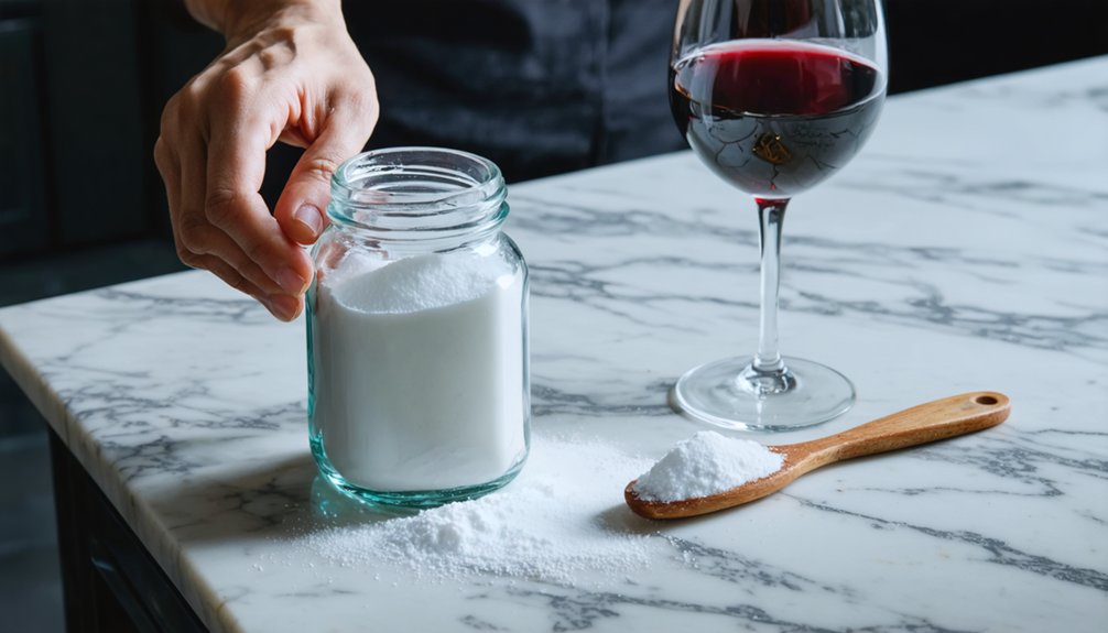 baking soda removes wine stains