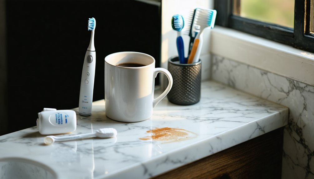 dental hygiene prevents coffee stains