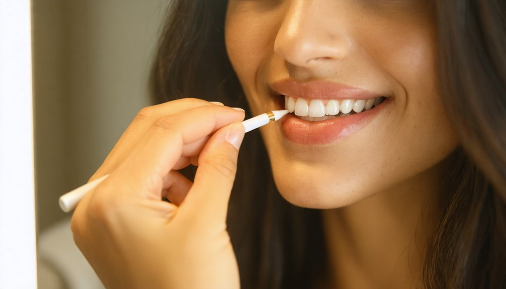 enamel safe whitening pen application