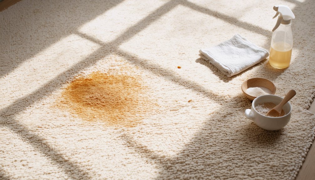 immediate blotting prevents stain setting