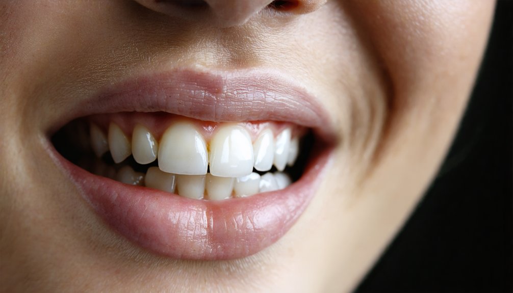 enamel wears dentin shows