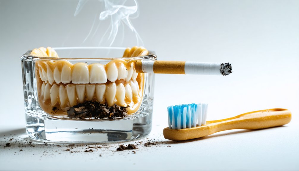 tobacco stains and discolors
